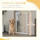 image 8 of PawHut Extra Tall Dog Gate with Cat Door Auto Close for Stairs 74-80 cm Wide