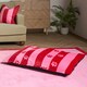 image 2 of OHS Dog Paw Print Soft Plush Plump Cosy Autumn Pumpkin Stripe Leopard Pet Bed Cushion, 80x60cm Multi | Pink/Red - Stripe | L