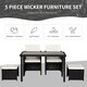 image 3 of Outsunny 5pc Outsunny Rattan Dining Set For Two | Outdoor Dining Set