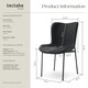image 6 of Dining Chair Tessa - ergonomic high backrest, slim steel legs, soft fabric - Set of 2 Black | Woven Fabric Black/Black