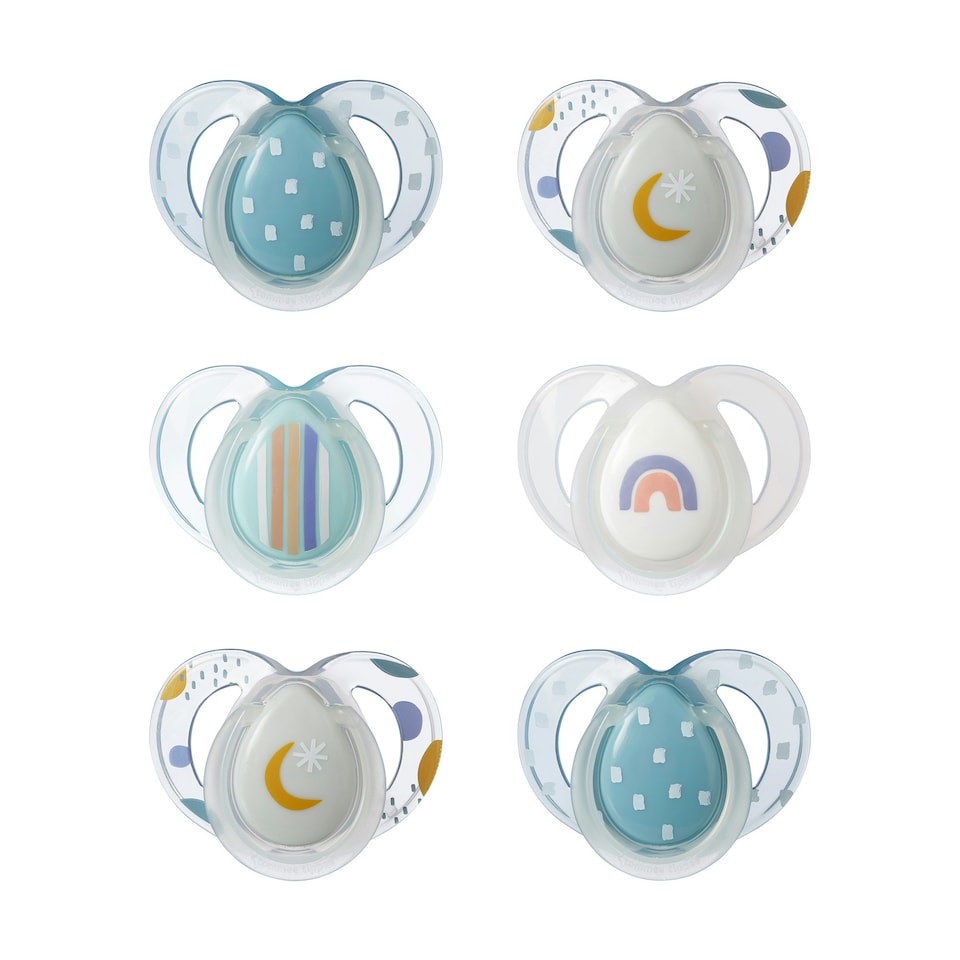 image 1 of Tommee Tippee Night Soother, 6-18 months, 6 pack