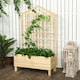 image 2 of Outsunny Wooden Garden Planters with Trellis for Vine Climbing Plants, Natural