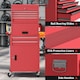 image 4 of HOMCOM Lockable Tool Cabinet, 3-in-1 Rolling Tool Chest Combo with 6 Drawers and Pegboard, Detachable Steel Tool Storage Cabinet for Garage and Workshop, Red | Red