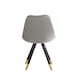 image 5 of Single Sofia Ergonomic Modern Dining Chair Upholstered in Velvet, Metal Legs with Gold End Tips | Grey | Dark Grey