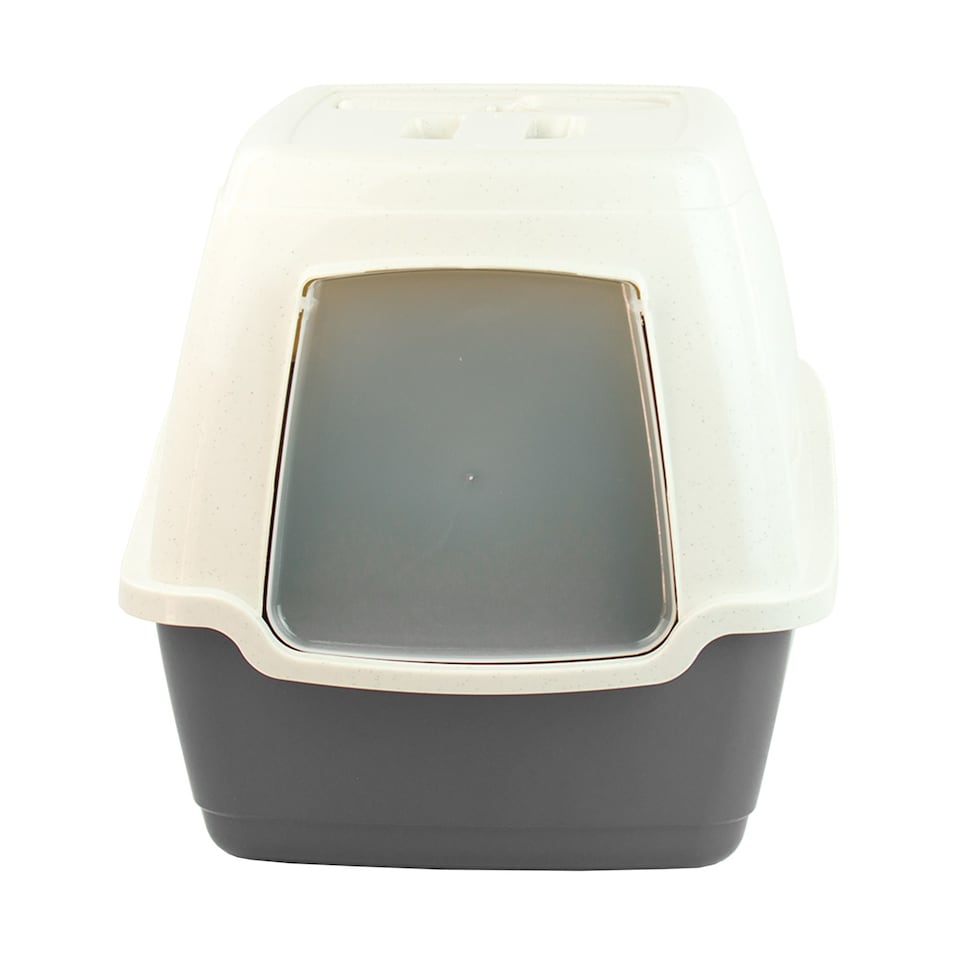 image 1 of KCT Hooded Grey Cat Litter Box | Grey | One Size | 1