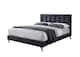 image 1 of 4ft6 Double Dark Grey Soft Touch, Button Back Fabric Upholstered Bed Frame Bedstead | Grey | Dark Grey | Double