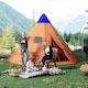 image 2 of Outsunny 6-7 Person Large Family Party Camping Tent with Carrying Bag Orange | Orange