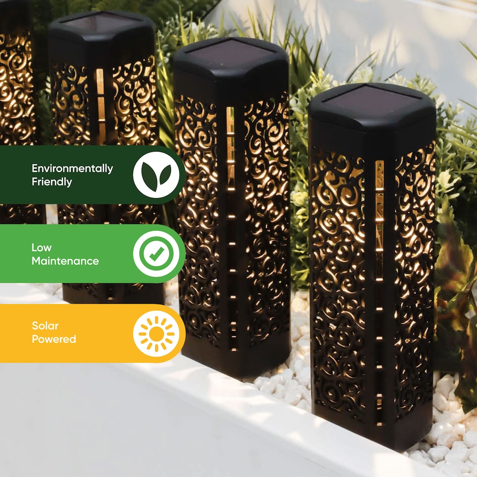 image 1 of Gardenwize Pack of 4 Solar Garden Stake Lights Outdoor
