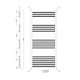 image 2 of Polished Chrome 1200 x 600mm Heated Bathroom Towel Rail Warmer Ladder Radiator with Angled Manual Valves Pair
