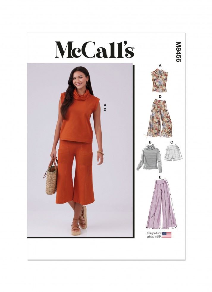 McCall's 8456 Paper Sewing Pattern – Women’s Tops, Sweaters, Shorts & Trousers, Size M1 (10–12–14–16–18), Easy