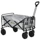 image 1 of Outsunny Folding Outdoor Storage Trolley Cart Bag Telescopic Handle Brakes Grey