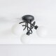 image 2 of ValueLights Velika Black 3 Way Opaque Flush Ceiling Light