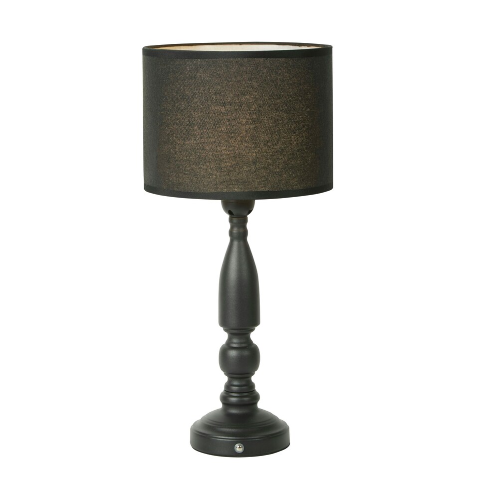 image 1 of RECHARGEABLE BLACK CANDLE TABLE LAMP Black