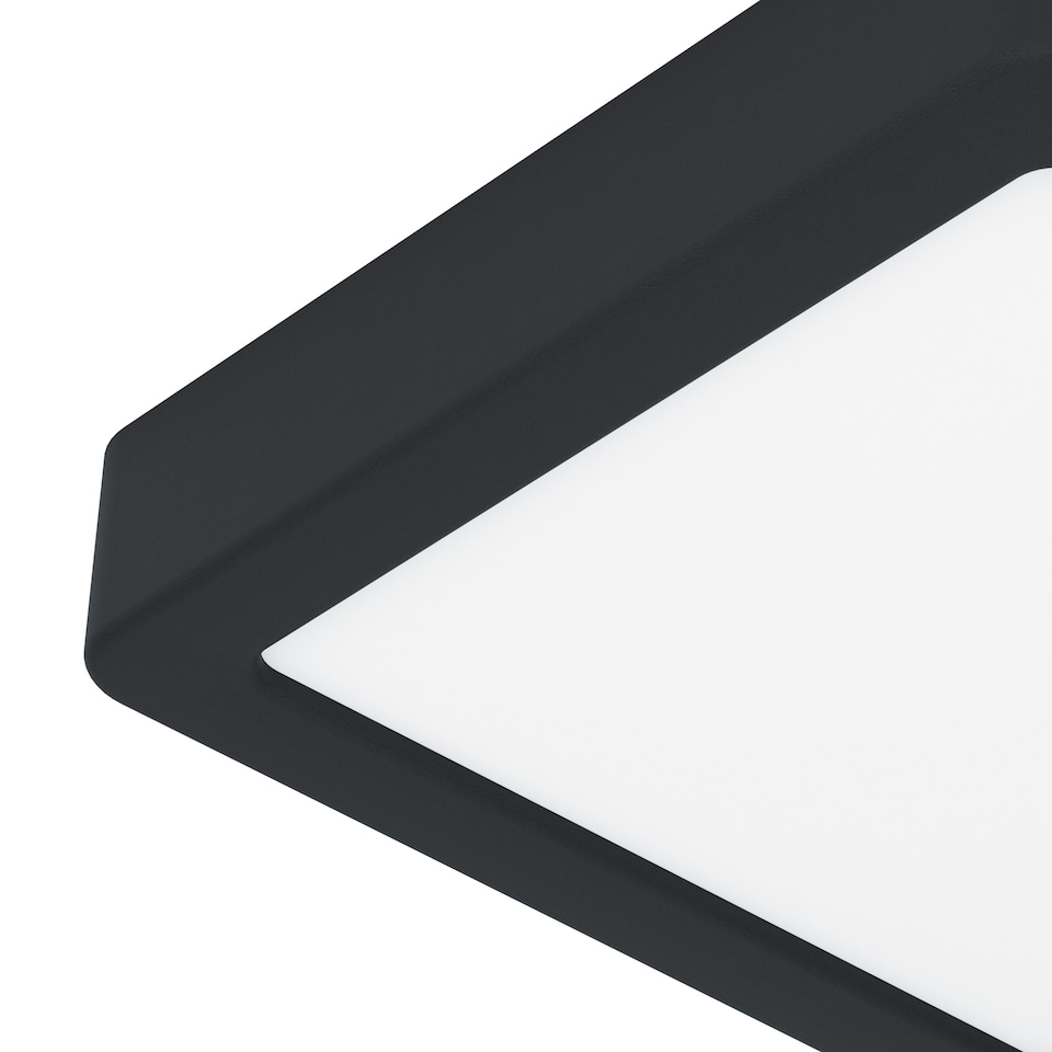 image 1 of EGLO Fueva 6 Ultra-Slim Tri-Colour Black Square LED Ceiling Light WBS Black