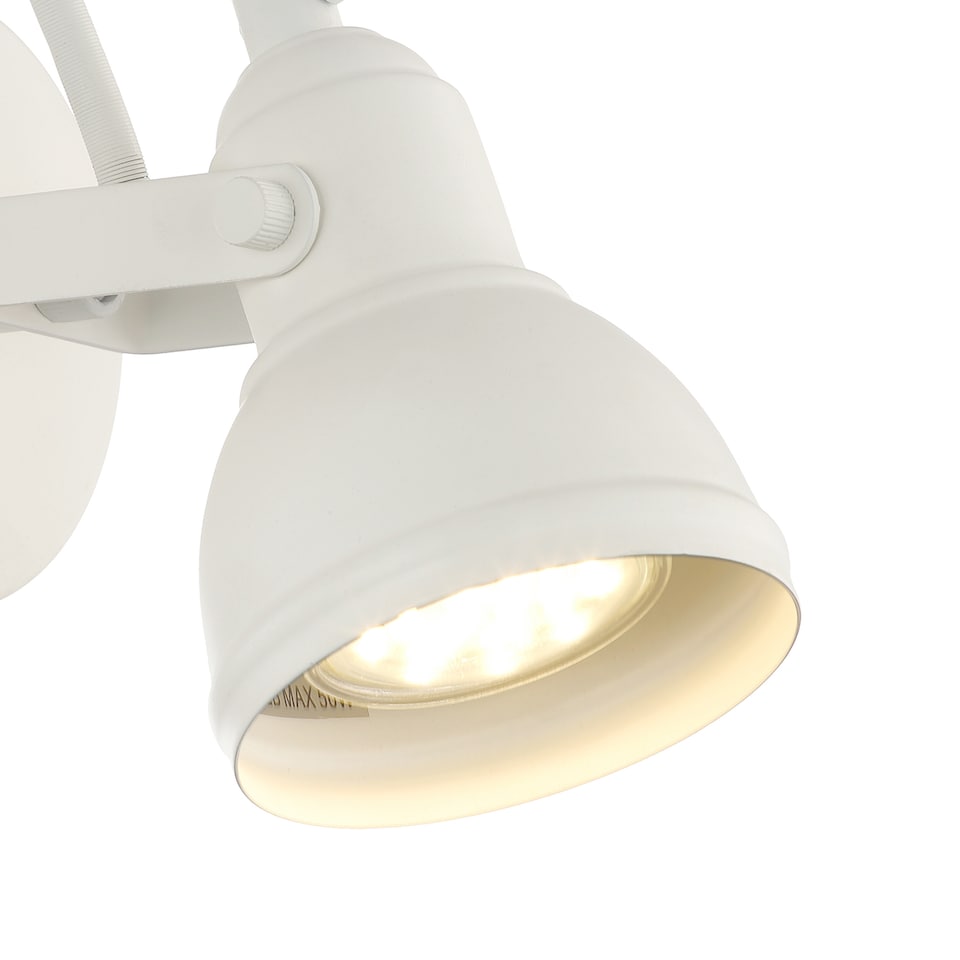 image 1 of Unique Industrial Designed Matt White Switched Wall Spot Light | White