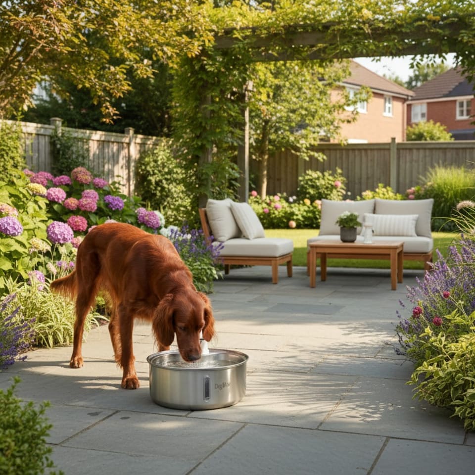 image 1 of Dog Mate 8 Litre Stainless Steel Cordless Pet Water Fountain | Silver