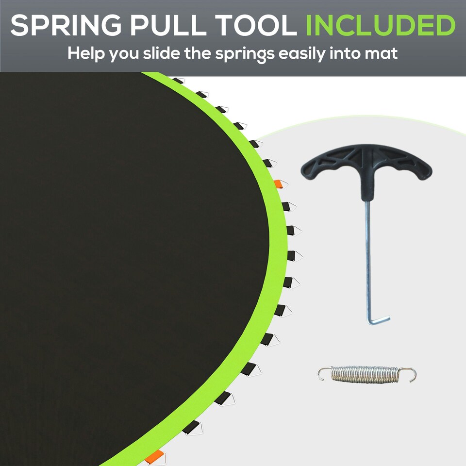 image 1 of SPORTNOW Trampoline Mat with 72 V-Hooks, for 12ft Trampoline, Green