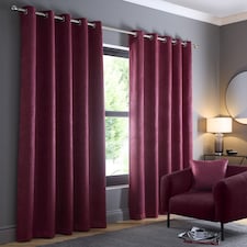Fusion Strata Eyelet Curtains Wine