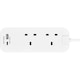 image 2 of Masterplug 20W USB Fast Charge 2 Socket Travel Extension UK to Europe