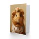 image 2 of Cute Dressed Up Guinea Pig Thank You Kids Child Art Card