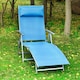 image 2 of Outsunny Sun Lounger Recliner Foldable 7 Levels Texteline Blue