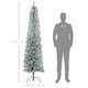 image 5 of HOMCOM 7ft Artificial Pencil Christmas Tree with 405 Snow Flocked Branches, Metal Base, Realistic mas Tree, White