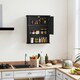 image 9 of COSTWAY Bathroom Wall Mounted Cabinet Wooden Cabinet Black