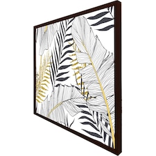 Gold & black leaves (Picture Frame) Brown | L
