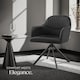 image 8 of Lounge Armchair Living Room Accent Chair 360 Swivel Slim Steel Legs Velvet Fabric | Black | black/black | 1