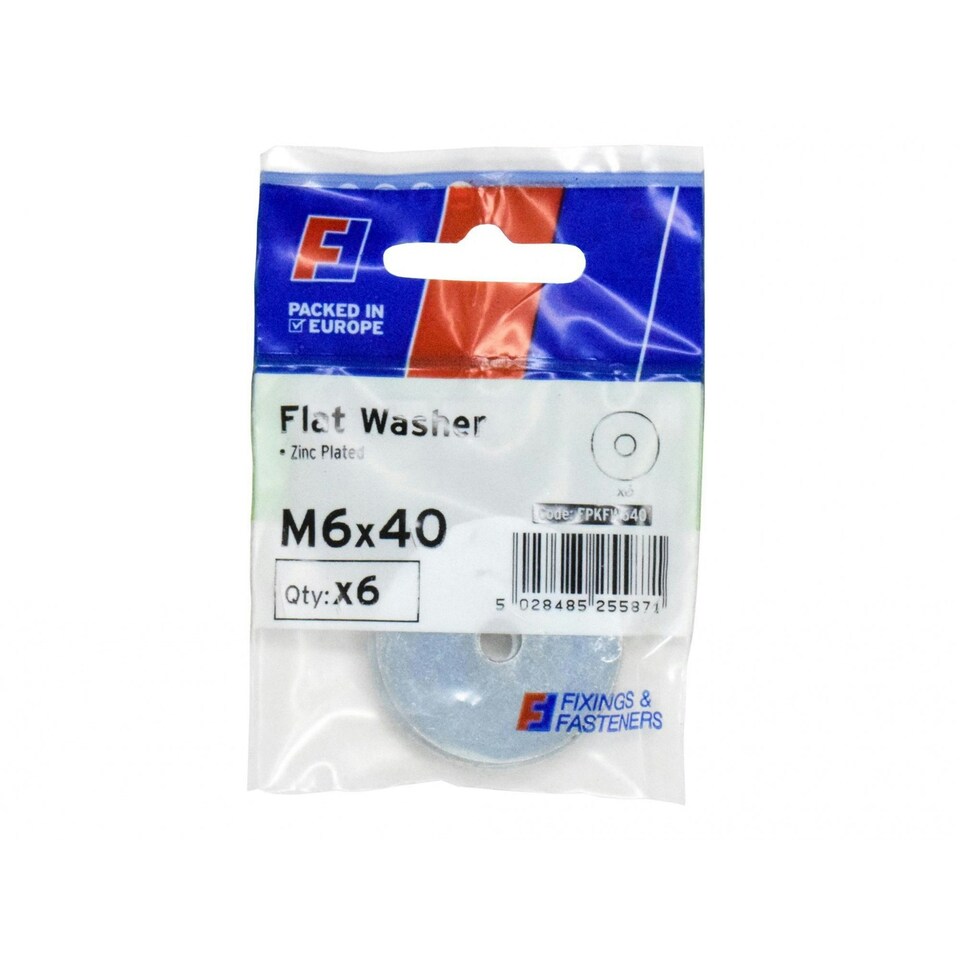 Forgefix Flat Washers Zp, Forgepack - Multi Colour - M6 x 40mm