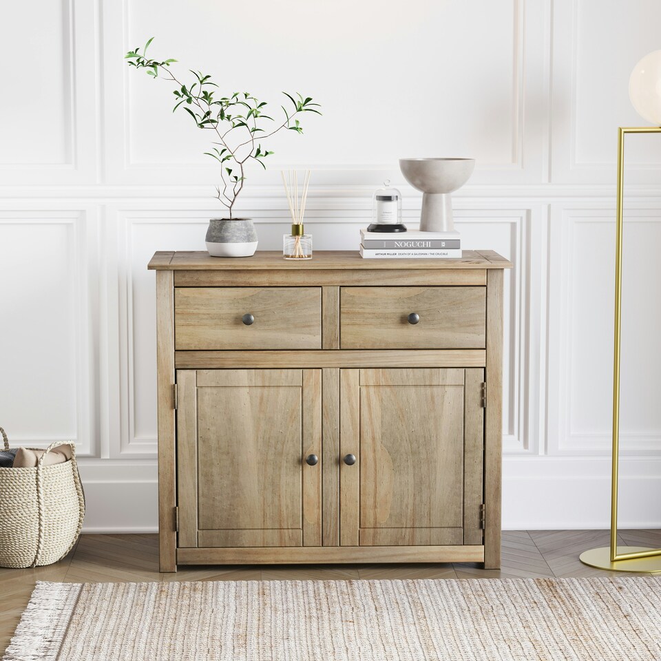 image 1 of Vida Designs Panama 2 Door 2 Drawer Sideboard Buffet Cabinet, Solid Pine Wood