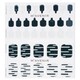 image 3 of Nail Sticker (patterned) - # Modern Line Pedi - 36pcs Multi