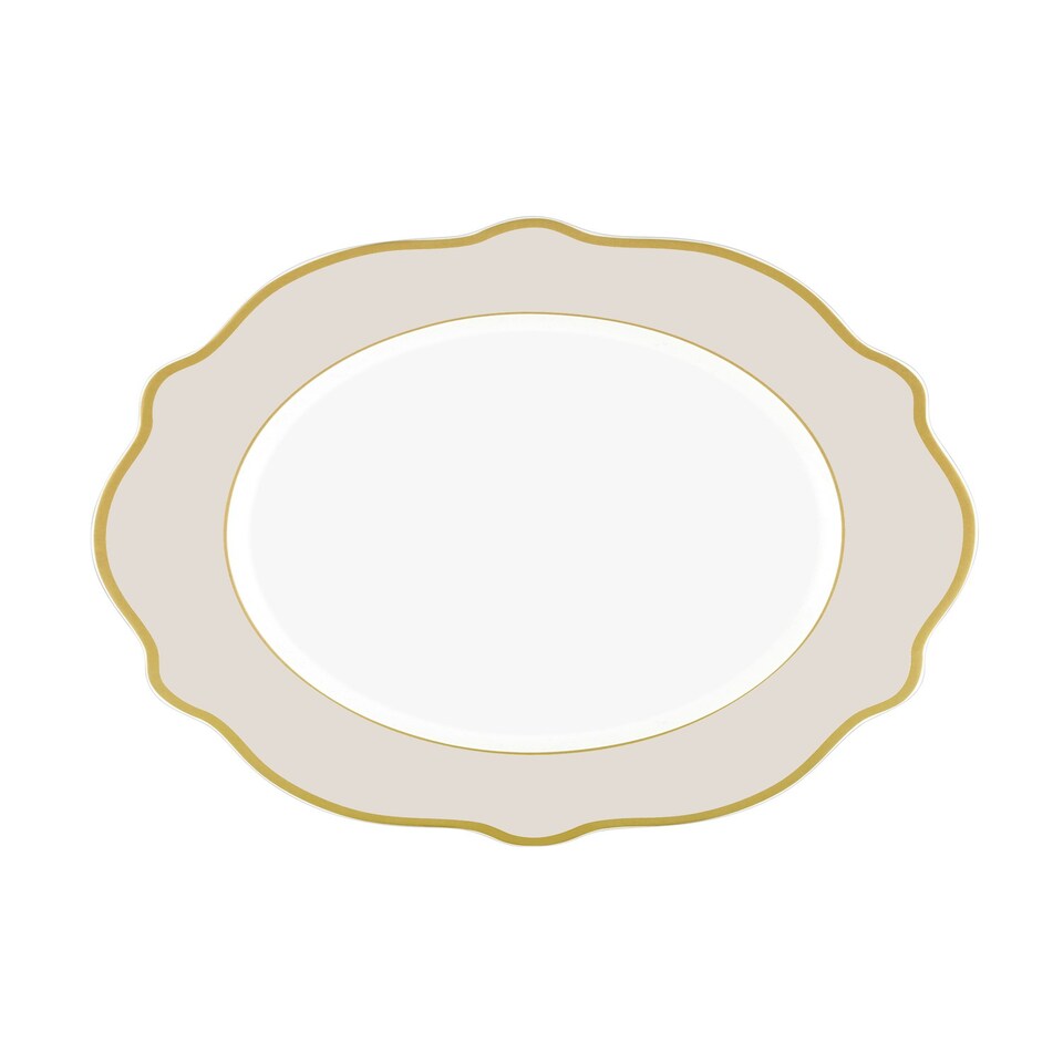 image 1 of Jaswely Collection Porcelain Dinner Plates, Set of 6 (Sand Beige)