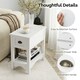 image 8 of COSTWAY 2 PCS Nightstand Side End Table White White