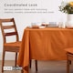 image 7 of Homescapes Burnt Orange Cotton Tablecloth - 137 x 178 cm | Orange