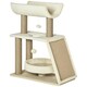 image 6 of PawHut Cat Tree Kitten Tower with Scratching Post Bed Perch Toy, Light Brown