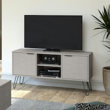 Core Products Augusta Grey 2 Door Flat Screen TV Unit, H57.0cm x W114.5cm x D39.5cm Grey