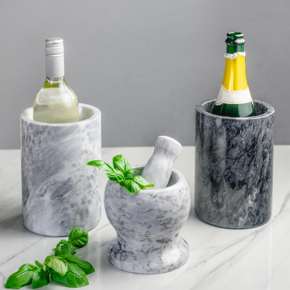 image 1 of Argon Tableware Marble Wine Bottle Cooler - 13cm - Black | Black | Black
