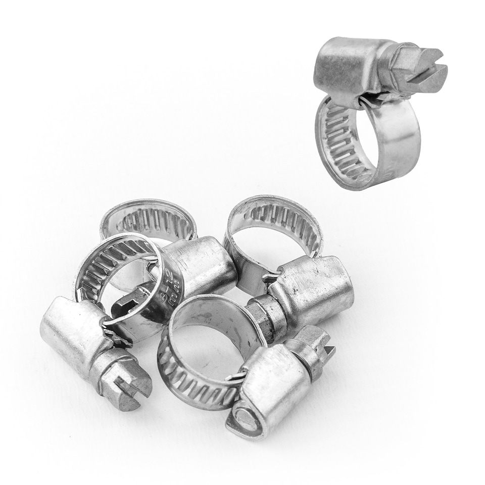 image 1 of KCT Universal 8-12mm Stanless Steel Clips for Hose Pipe - 5 Pack