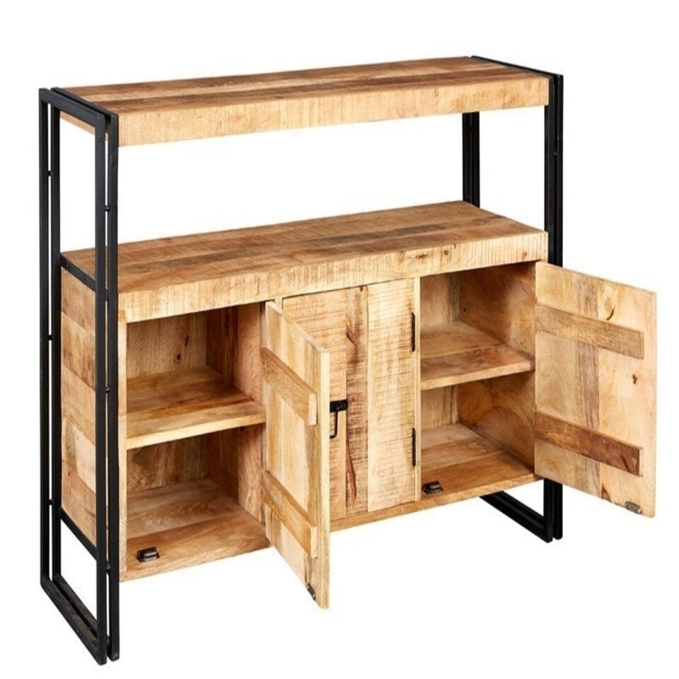 image 1 of Cosmo Industrial Sideboard - Solid Mango Wood - L43 x W135 x H90 cm Brown