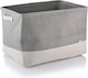 image 1 of Minky Large Fabric Laundry Basket | Grey