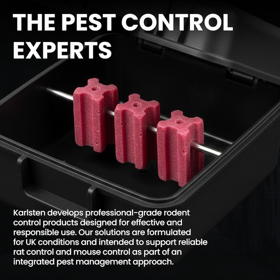 image 1 of Karlsten Rat & Mouse Killer Blocks 300g - All-Weather Wax Bait with Difenacoum for Rodent Control