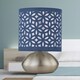 image 5 of Set of 2 Jenson - Brushed Chrome Touch Table Lamps Blue Cut Out Shade