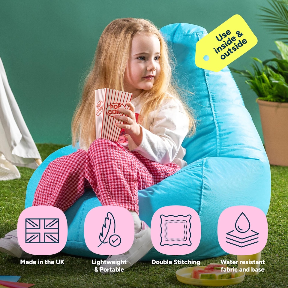image 1 of Icon Kids Dalton High Back Indoor Outdoor Bean Bag, Aqua