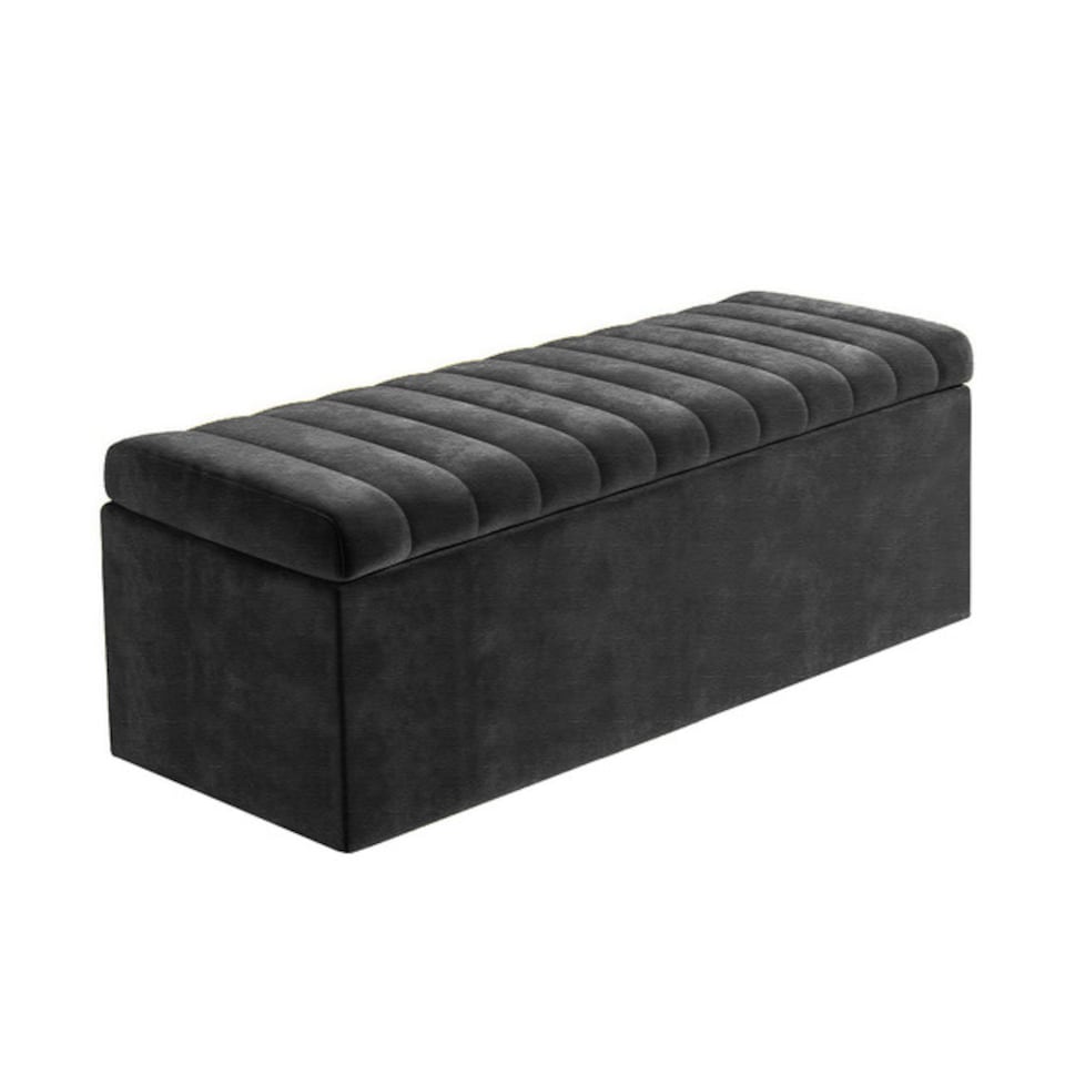image 1 of Safar 180cm Wide Ottoman Storage box - Black Naples Ottoman Box with Storage