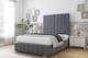 image 2 of Sloomy Langston Steel Plush Deep-Sided Bed Frame With 50" Upholstered Headboard 4' Small Double