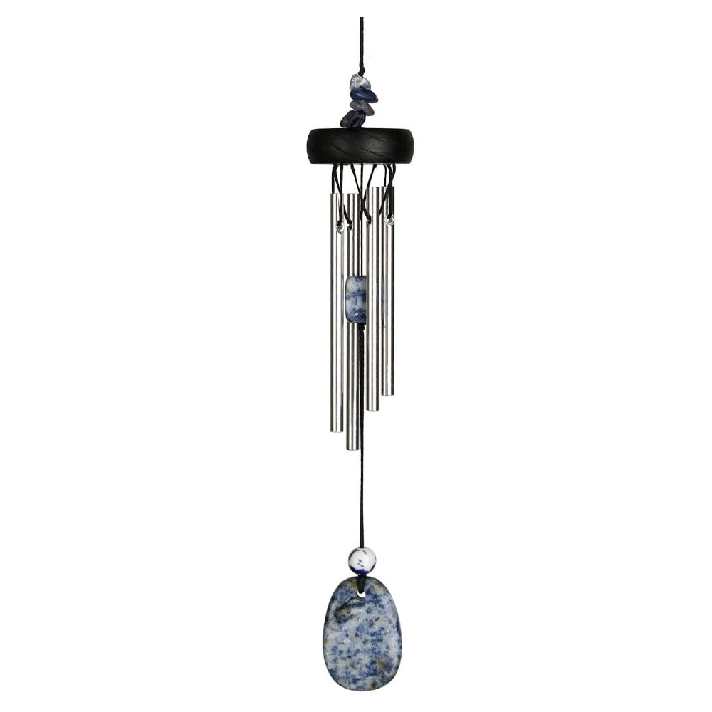 Woodstock Chimes Precious Stones Wind Chimes - Lapis in Silver