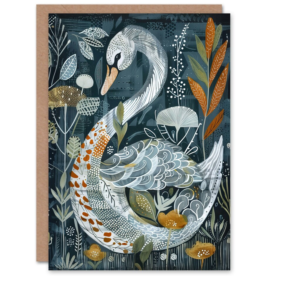 image 1 of Animal Lover Bird Elegant Botanical Him Her Birthday Card