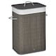 image 1 of HOMCOM Collapsible Clothes Hamper with Lid Handles Removable Lining, Grey