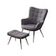 image 9 of Vera Fabric Occasional Living Room Modern Accent Chair with Footstool (Charcoal)